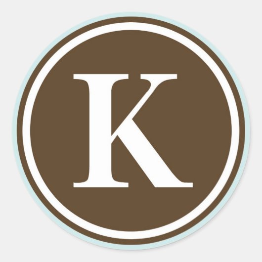 Initial-K-Monogramm-Siegel-Gastgeschenk Runder Aufkleber (Vorderseite)