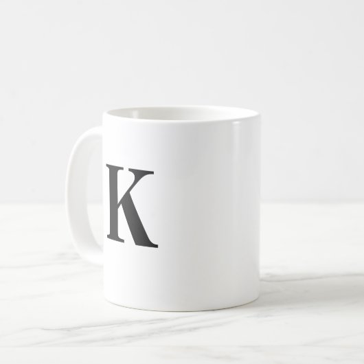 Initial K & Personalisiert Name Coffee Tasse (Vorderseite Links)