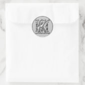 Initial-K-Rundkleber in Silber Runder Aufkleber (Tasche)