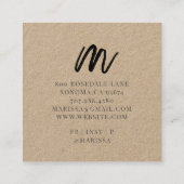 Initial-Kraft-Quadrat-Aufrufkarte für Black Script Quadratische Visitenkarte (Rückseite)