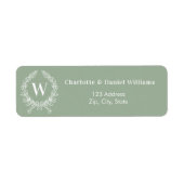 Initial-Kranz-Rücksendeadresse in der Größe grün, (Vorne)