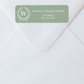 Initial-Kranz-Rücksendeadresse in der Größe grün,