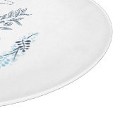 Initial "L" Blue Monogram Calm Floral Schneidebrett (Ecke)