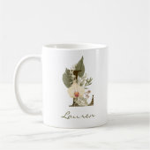 Initial L Boho Floral Orchid Greenery Individuelle Kaffeetasse (Links)
