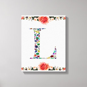 Initial L Leinwanddruck