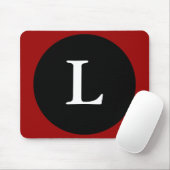 Initial L / Letter L Red Black & White Mousepad (Mit Mouse)