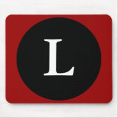Initial L / Letter L Red Black & White Mousepad (Vorne)