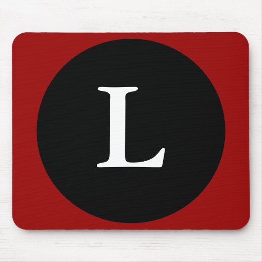 Initial L / Letter L Red Black & White Mousepad (Vorne)
