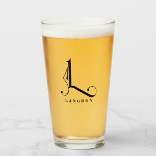 Initial L mit Nachname Glas der Klasse Monogramm