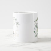 Initial L Modern Alphabet Greenery Monogramm Jumbo-Tasse (Vorderseite)