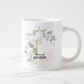 Initial L Modern Alphabet Greenery Monogramm Jumbo-Tasse (Rechts)