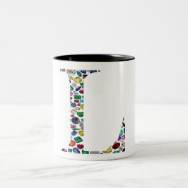 Initial L Zweifarbige Tasse