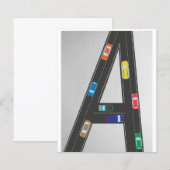 initial letter A in the shape of a road (Vorne/Hinten)