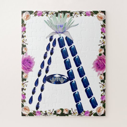 Initial Letter A, Monogram Modern Stylish Trendy Puzzle (Vertikal)