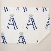 Initial Letter A, Monogram Modern Stylish Trendy Sherpadecke (Vorderseite (Horizontal))