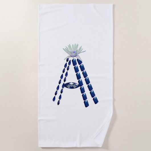 Initial Letter A, Monogram Modern Stylish Trendy Strandtuch (Vorderseite)