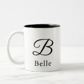 Initial Letter B Simple Monogram Modern Style Zweifarbige Tasse (Links)