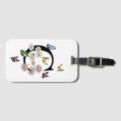 Initial Letter C Floral Butterfly Monogramm Gepäckanhänger (Vorderseite (Horizontal))