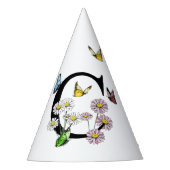 Initial Letter C Floral Butterfly Monogramm Partyhütchen (Vorderseite)