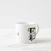 Initial Letter D Floral Butterfly Monogramm Espressotasse (Vorderseite Rechts)