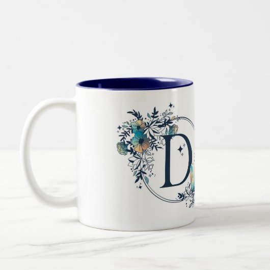 Initial - Letter D Zweifarbige Tasse (Links)
