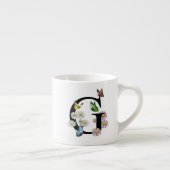 Initial Letter G Floral Butterfly Monogramm Espressotasse (Rechts)