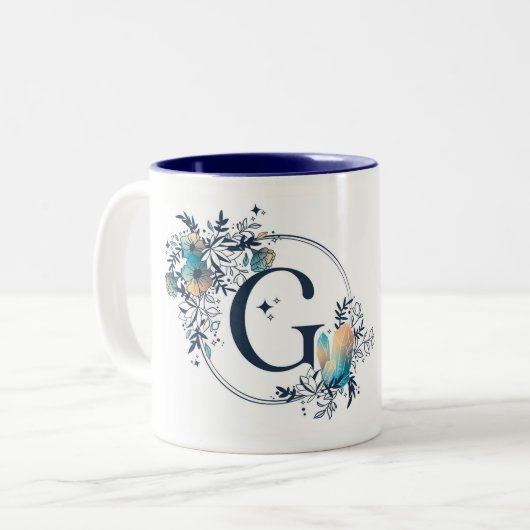 Initial - Letter G Zweifarbige Tasse (Vorderseite Links)