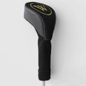 Initial Letter Golf Driver Head Cover : Black Gold Headcover (angewinkelt)