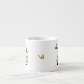 Initial Letter H Floral Butterfly Monogramm Espressotasse (Vorderseite)