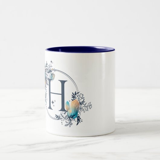 Initial - Letter H Zweifarbige Tasse (Mittel)