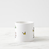 Initial Letter K Floral Butterfly Monogramm Espressotasse (Vorderseite)