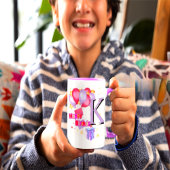 Initial Letter KTeal Monogram Modern-happybirthday Tasse