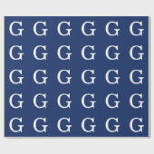 Initial Letter Monogram Blue White Plain Simple Geschenkpapier (Flach)