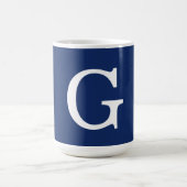 Initial Letter Monogram Blue White Plain Simple Kaffeetasse (Mittel)