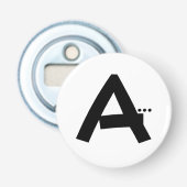 Initial Letter Monogram Button Flaschenöffner (Vorderseite)