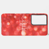 Initial Letter Monogram Coral Imitats Glitzer Boke Samsung Galaxy Hülle (Linke Seite)