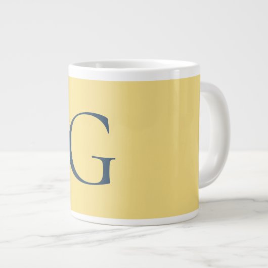 Initial Letter Monogram Jasmine Slate Grey Plain Jumbo-Tasse (Vorderseite Rechts)
