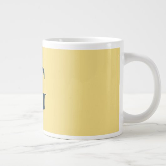 Initial Letter Monogram Jasmine Slate Grey Plain Jumbo-Tasse (Rechts)