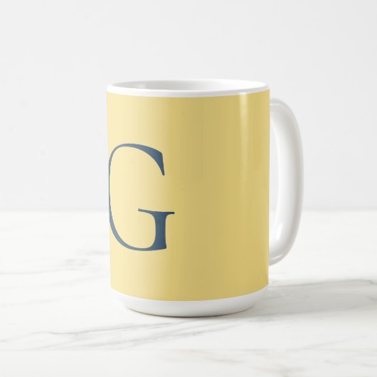 Initial Letter Monogram Jasmine Slate Grey Plain Kaffeetasse (VorderseiteRechts)