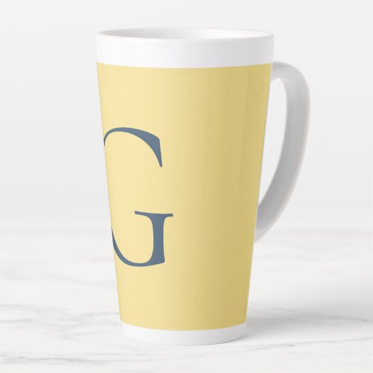 Initial Letter Monogram Jasmine Slate Grey Plain Milchtasse (Rechte Ecke)