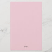 Initial Letter Monogram Light Pink Plain Chic Briefpapier (Rückseite)