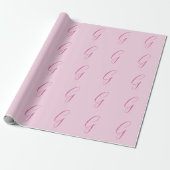 Initial Letter Monogram Light Pink Plain Chic Geschenkpapier (Ungerollt)