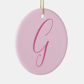 Initial Letter Monogram Light Pink Plain Chic Keramik Ornament (Rechts)