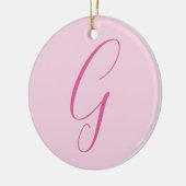 Initial Letter Monogram Light Pink Plain Chic Keramik Ornament (Links)