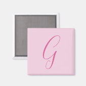 Initial Letter Monogram Light Pink Plain Chic Magnet (Vorderseite/Rückseite)