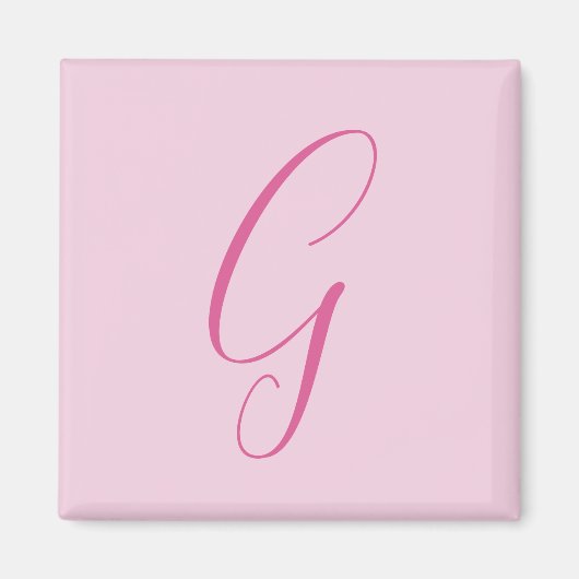 Initial Letter Monogram Light Pink Plain Chic Magnet (Vorne)