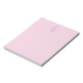 Initial Letter Monogram Light Pink Plain Chic Notizblock (Rotiert)