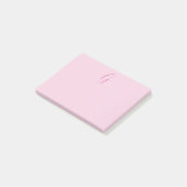 Initial Letter Monogram Light Pink Plain Chic Post-it Klebezettel (angewinkelt)