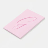 Initial Letter Monogram Light Pink Plain Chic Post-it Klebezettel (angewinkelt)