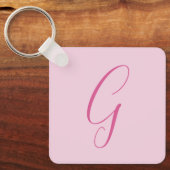 Initial Letter Monogram Light Pink Plain Chic Schlüsselanhänger (Vorderseite)
